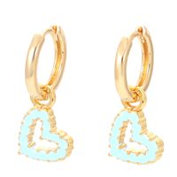 Fashion Heart Shape Copper Drop Earrings Enamel Plating Copper Earrings sku image 6