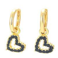 Fashion Heart Shape Copper Drop Earrings Enamel Plating Copper Earrings sku image 2
