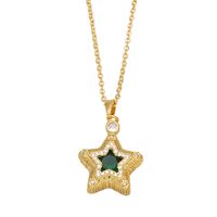 Mode Traverser Star Le Cuivre Pendentif Incruster Zircon Cuivre Colliers main image 5