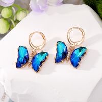 Wholesale Jewelry 1 Pair Simple Style Butterfly Alloy Artificial Crystal Drop Earrings main image 3