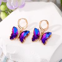 Wholesale Jewelry 1 Pair Simple Style Butterfly Alloy Artificial Crystal Drop Earrings main image 4