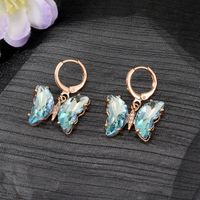 Wholesale Jewelry 1 Pair Simple Style Butterfly Alloy Artificial Crystal Drop Earrings main image 6