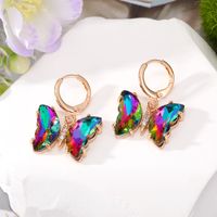 Wholesale Jewelry 1 Pair Simple Style Butterfly Alloy Artificial Crystal Drop Earrings sku image 7