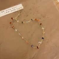Sweet Geometric Alloy Inlay Natural Stone Necklace main image 3