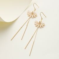 Fairy Style Chrysanthemum Copper Drop Earrings Plating Copper Earrings main image 4