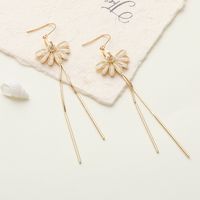 Fairy Style Chrysanthemum Copper Drop Earrings Plating Copper Earrings main image 3