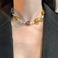 Barocker Stil Herzform Glas Perlen Künstliche Perle Halskette main image 4
