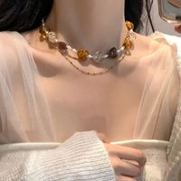 Barocker Stil Herzform Glas Perlen Künstliche Perle Halskette main image 3