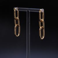 Simple Style Geometric Copper Drop Earrings Gold Plated Copper Earrings 1 Pair main image 2