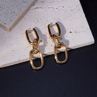 Simple Style Geometric Copper Drop Earrings Gold Plated Copper Earrings 1 Pair main image 3