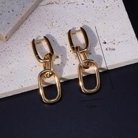 Simple Style Geometric Copper Drop Earrings Gold Plated Copper Earrings 1 Pair sku image 1