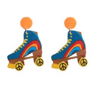 Cartoon Style Exaggerated Fashion Skates Arylic Irregular Carving Earrings main image 4