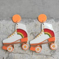 Cartoon Style Exaggerated Fashion Skates Arylic Irregular Carving Earrings sku image 2