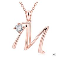 Simple Style Letter Alloy Inlay Artificial Rhinestones Pendant Necklace 1 Piece main image 7