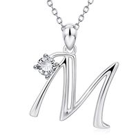 Simple Style Letter Alloy Inlay Artificial Rhinestones Pendant Necklace 1 Piece main image 8