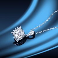 Fashion Simple Style Geometric Sterling Silver Necklace Rhinestone Plating Artificial Gemstones 925 Silver Necklaces main image 2
