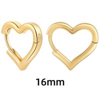 1 Pair Simple Style Heart Shape Plating Copper Earrings sku image 2