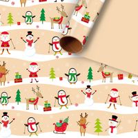 Weihnachten Pinguin Weihnachtsmann Brief Papier Gruppe Zubehör Für Geschenkverpackungen sku image 4