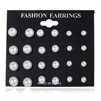 1 Set Simple Style Square Plating Metal Rhinestones Ear Studs main image 3