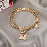Einfacher Stil Schmetterling Legierung Überzug Perle Armbänder 1 Stück main image 3