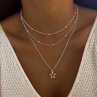 Style Simple Star Alliage Placage Collier 1 Pièce main image 5