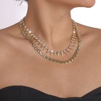 Wholesale Jewelry Punk Geometric Iron Rhinestones Plating Inlay Necklace main image 1