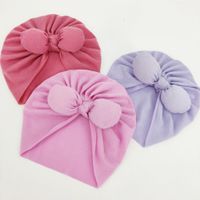 Children Unisex Fashion Solid Color Bow Knot Wool Cap main image 9