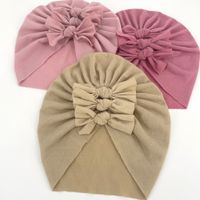 Children Unisex Fashion Solid Color Bow Knot Baby Hat main image 10