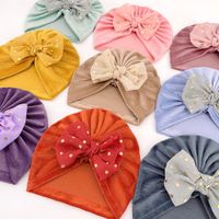 Children Unisex Cute Solid Color Bow Knot Baby Hat main image 9