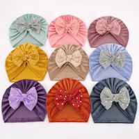 Children Unisex Cute Solid Color Bow Knot Baby Hat main image 8