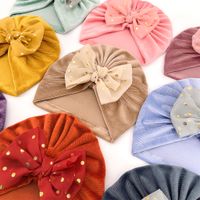 Children Unisex Cute Solid Color Bow Knot Baby Hat main image 7