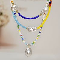 Ethnic Style Geometric Beaded Glass Inlay Artificial Pearl Necklace main image 9