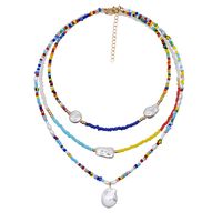 Ethnic Style Geometric Beaded Glass Inlay Artificial Pearl Necklace main image 7
