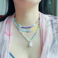 Ethnic Style Geometric Beaded Glass Inlay Artificial Pearl Necklace main image 11
