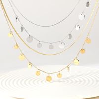 Titan Stahl 16 Karat Vergoldet Weißgold Plattiert Vergoldet Mode Quaste Geometrisch Geschichtete Halskette main image 11