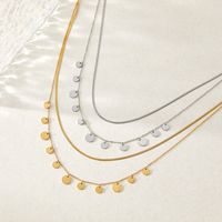 Titan Stahl 16 Karat Vergoldet Weißgold Plattiert Vergoldet Mode Quaste Geometrisch Geschichtete Halskette main image 7