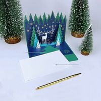 Creative New Deer Christmas Stereoscopic Greeting Cards sku image 7