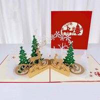 Creative New Deer Christmas Stereoscopic Greeting Cards sku image 6