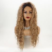 Women's Fashion Gold Party High Temperature Wire Side Points Long Curly Hair Wigs sku image 1