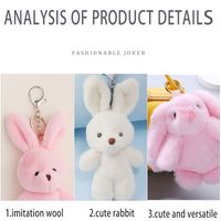 Cute Rabbit Alloy Plush Handmade Bag Pendant Keychain 1 Piece main image 4