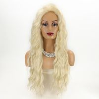 Women's Fashion Beige Party High Temperature Wire Side Points Long Curly Hair Wigs main image 2