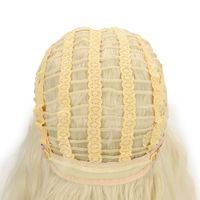 Women's Fashion Beige Party High Temperature Wire Side Points Long Curly Hair Wigs main image 7