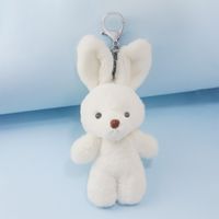 Cute Rabbit Alloy Plush Handmade Bag Pendant Keychain 1 Piece sku image 1