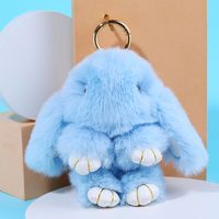 Cute Rabbit Alloy Plush Handmade Bag Pendant Keychain 1 Piece sku image 4