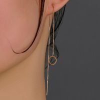 Fashion Round Star Moon Copper Earrings Tassel Zircon Copper Earrings 1 Pair main image 2