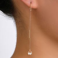Fashion Round Star Moon Copper Earrings Tassel Zircon Copper Earrings 1 Pair sku image 6