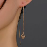 Fashion Round Star Moon Copper Earrings Tassel Zircon Copper Earrings 1 Pair sku image 7