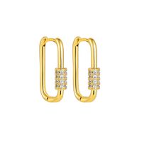 Basic Round Square Oval Alloy Plating Rhinestones Earrings 1 Pair sku image 5