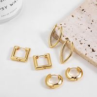 Basic Round Square Heart Shape Stainless Steel Dangling Earrings Plating Stainless Steel Earrings 1 Pair main image 8