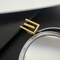 Mode Geometrisch Rostfreier Stahl Ringe Überzug Edelstahl Ringe sku image 1